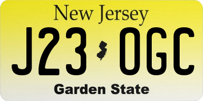NJ license plate J23OGC