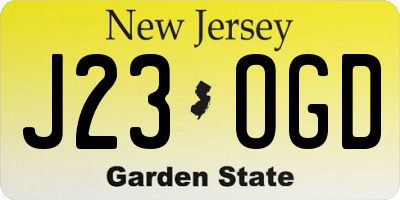 NJ license plate J23OGD