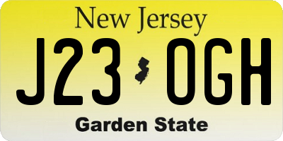 NJ license plate J23OGH