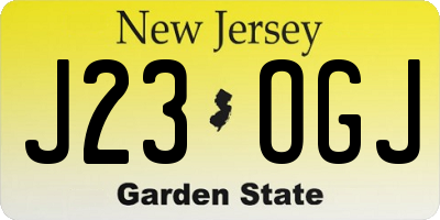 NJ license plate J23OGJ