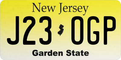 NJ license plate J23OGP