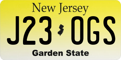 NJ license plate J23OGS