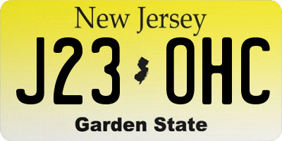 NJ license plate J23OHC