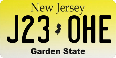 NJ license plate J23OHE