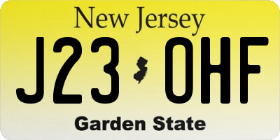 NJ license plate J23OHF