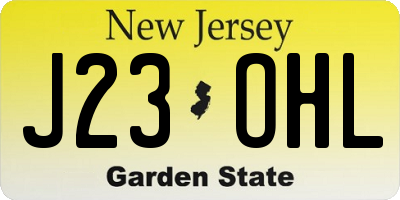 NJ license plate J23OHL
