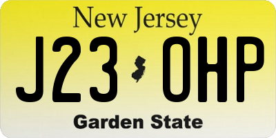 NJ license plate J23OHP
