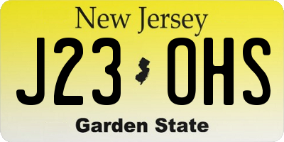 NJ license plate J23OHS