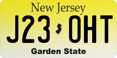 NJ license plate J23OHT