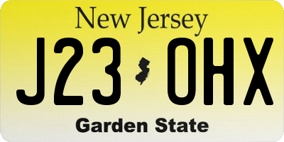 NJ license plate J23OHX