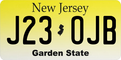 NJ license plate J23OJB