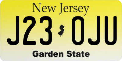 NJ license plate J23OJU