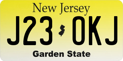 NJ license plate J23OKJ
