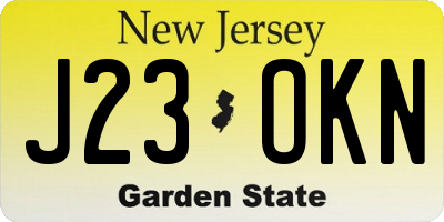 NJ license plate J23OKN
