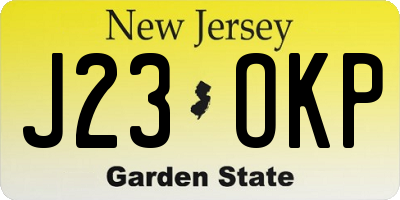 NJ license plate J23OKP