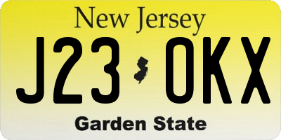 NJ license plate J23OKX
