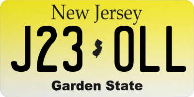 NJ license plate J23OLL