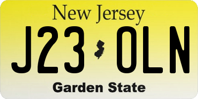 NJ license plate J23OLN
