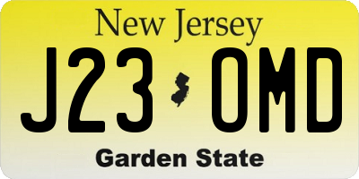 NJ license plate J23OMD