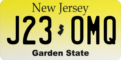 NJ license plate J23OMQ