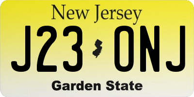 NJ license plate J23ONJ