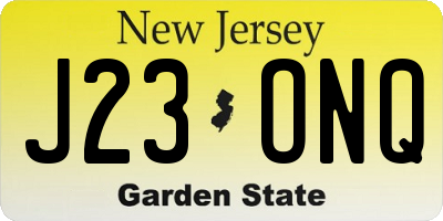 NJ license plate J23ONQ