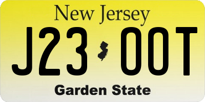 NJ license plate J23OOT
