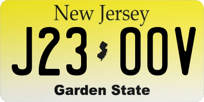 NJ license plate J23OOV