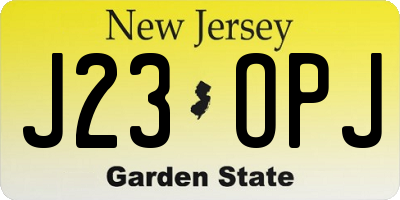 NJ license plate J23OPJ