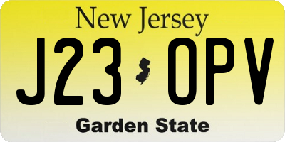 NJ license plate J23OPV
