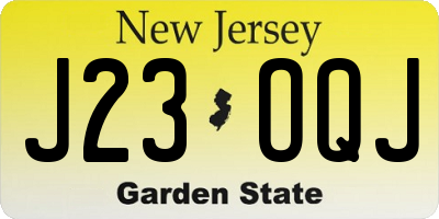 NJ license plate J23OQJ