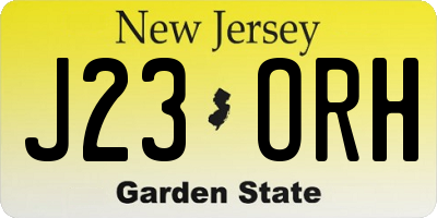 NJ license plate J23ORH
