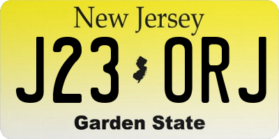 NJ license plate J23ORJ