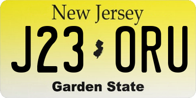 NJ license plate J23ORU
