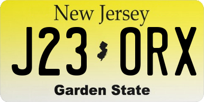 NJ license plate J23ORX