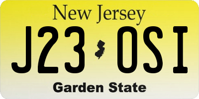 NJ license plate J23OSI