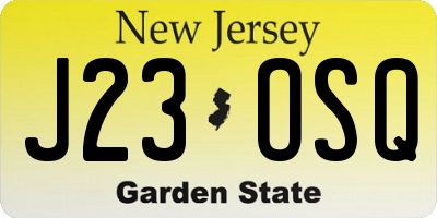 NJ license plate J23OSQ