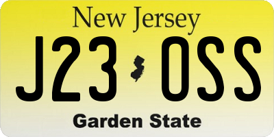 NJ license plate J23OSS