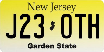 NJ license plate J23OTH