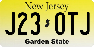 NJ license plate J23OTJ