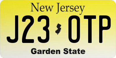 NJ license plate J23OTP
