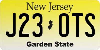 NJ license plate J23OTS