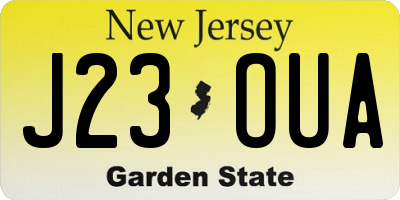 NJ license plate J23OUA