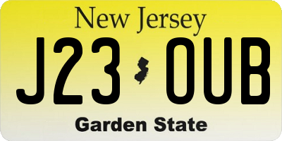 NJ license plate J23OUB
