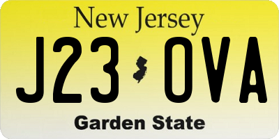 NJ license plate J23OVA