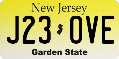 NJ license plate J23OVE