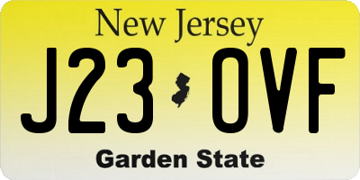 NJ license plate J23OVF