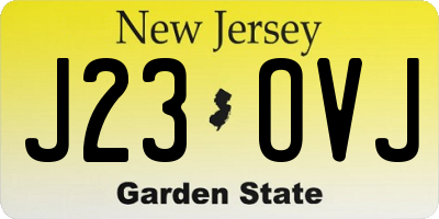 NJ license plate J23OVJ