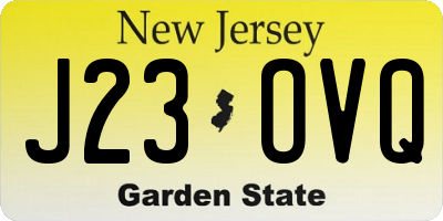 NJ license plate J23OVQ