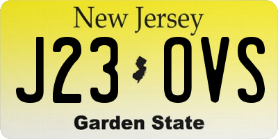 NJ license plate J23OVS